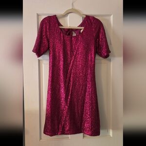 Magenta Hot Pink Sequin Dress